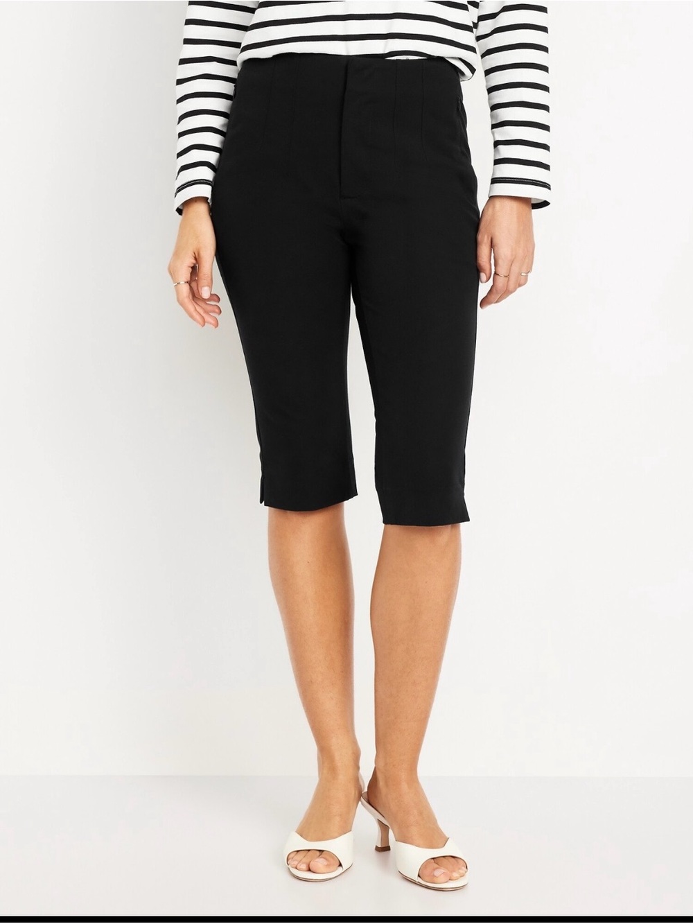 Old Navy Extra High-Waisted Polished Pixie Capri Pants Black 14 Tall NWOT